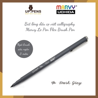 Bút lông đầu cọ viết calligraphy Marvy Le Pen Flex Brush Pen - Màu xám đậm