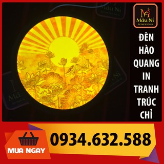 sx - Đèn thờ Hào quang in tranh trúc chỉ - đường kính 30cm [ tượng phật để bàn thờ ]