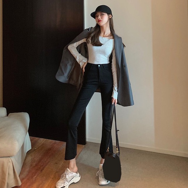 QUẦN JEANS NỮ DÁNG ÔM ỐNG LOE THỜI TRANG