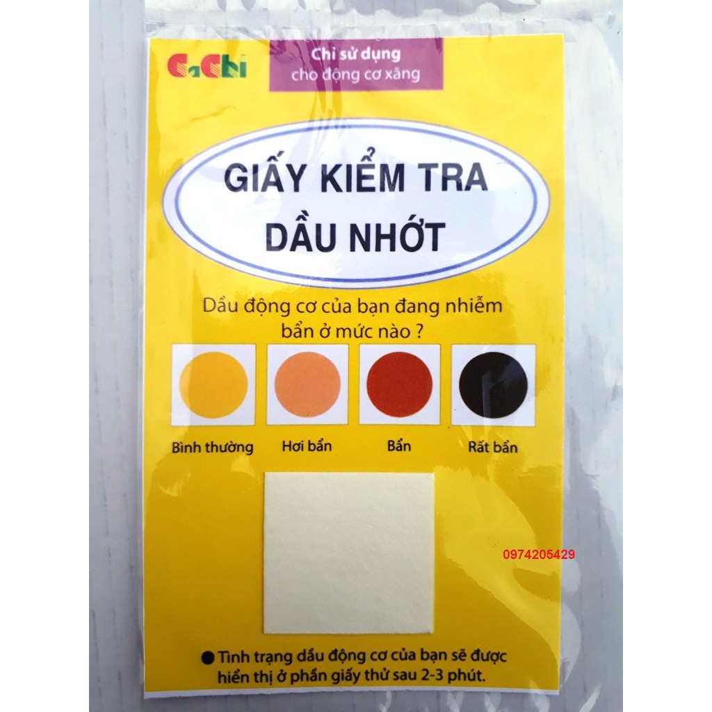 Giấy test -  kiểm tra độ bẩn của dầu nhớt