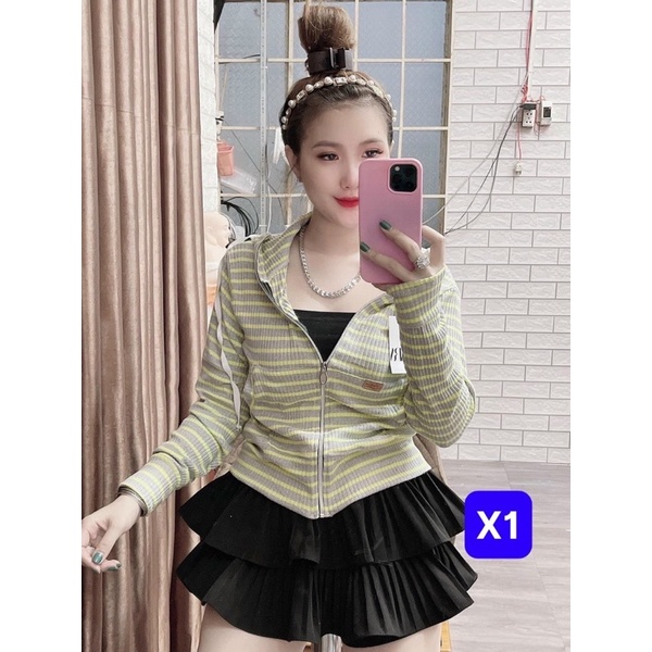 Áo Khoác Thun Nữ Có Túi Viền Sọc -Có Nón Chống Nắng Tay Dài | BigBuy360 - bigbuy360.vn