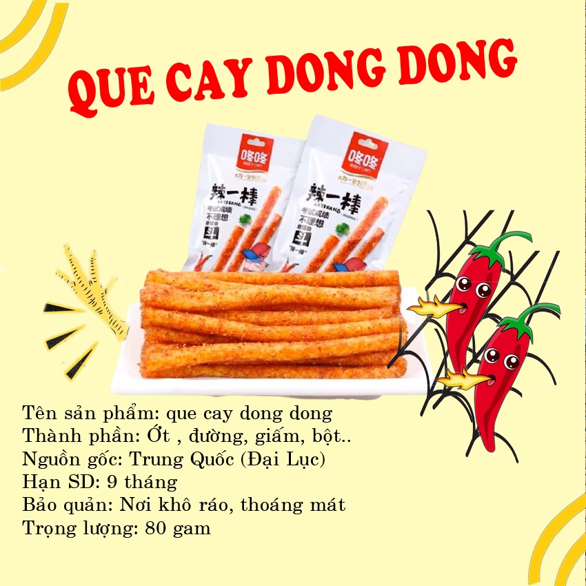 Que Cay Tẩm Vị Dong Dong Ăn Vặt trung quốc Siêu Ngon Gói 80Gam