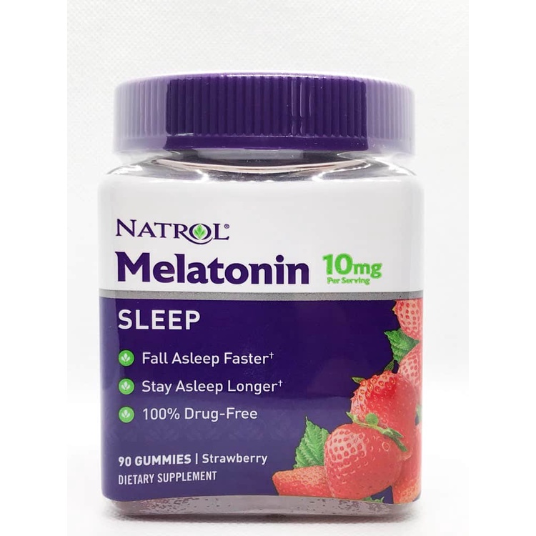 Kẹo Dẻo Hỗ Trợ Giấc Ngủ Melatonin Gummies Natrol Kẹo Ngủ Vị Dâu Hộp 90 Viên