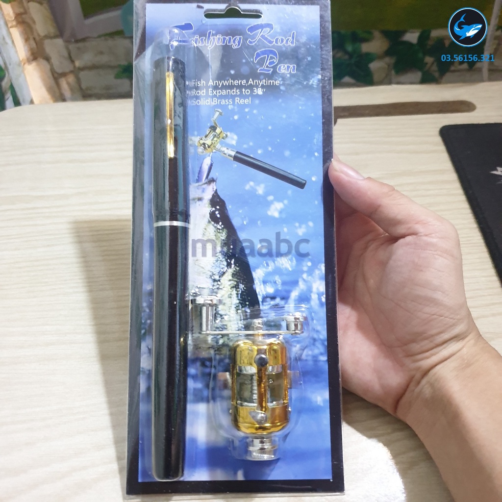 Bộ Cần Câu Cá Mimi Hình Cây Bút kèm Máy Ngang