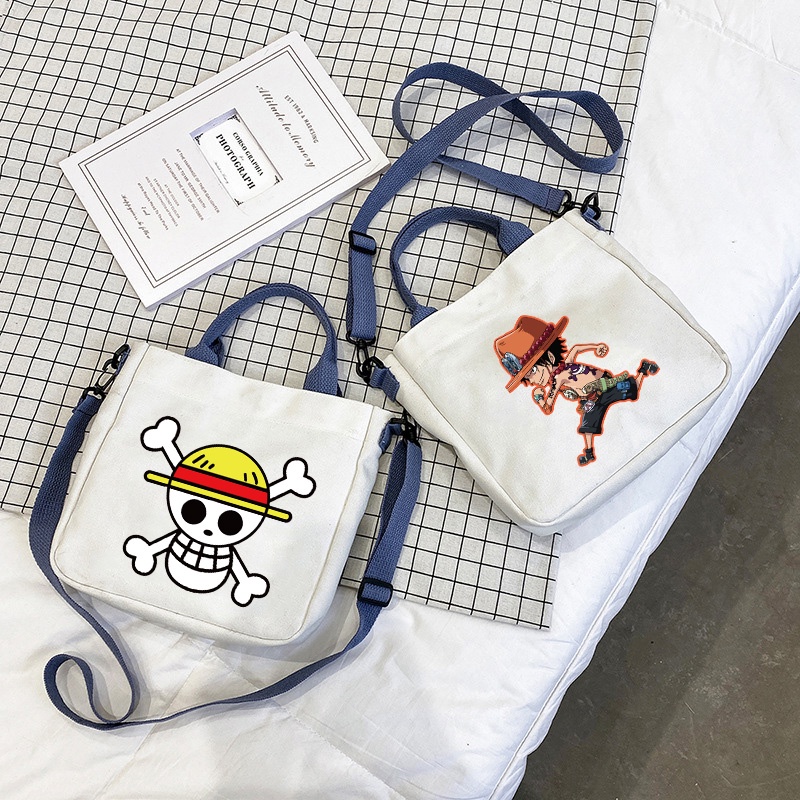 Túi Vải canvas Đeo Chéo In Hình one piece Thời Trang