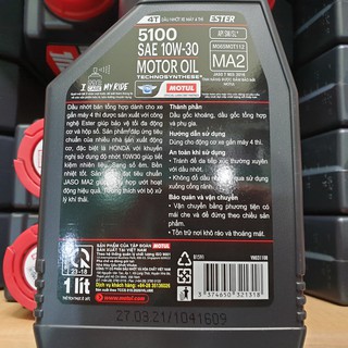 Nhớt Motul 5100 10w30 Công Nghệ Ester