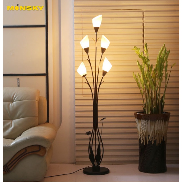 Đèn để sàn MONSKY cao cấp trang trí nội thất Vintage ĐEN (đã bao gồm bóng LED) - ẢNH THẬT SHOP CHỤP
