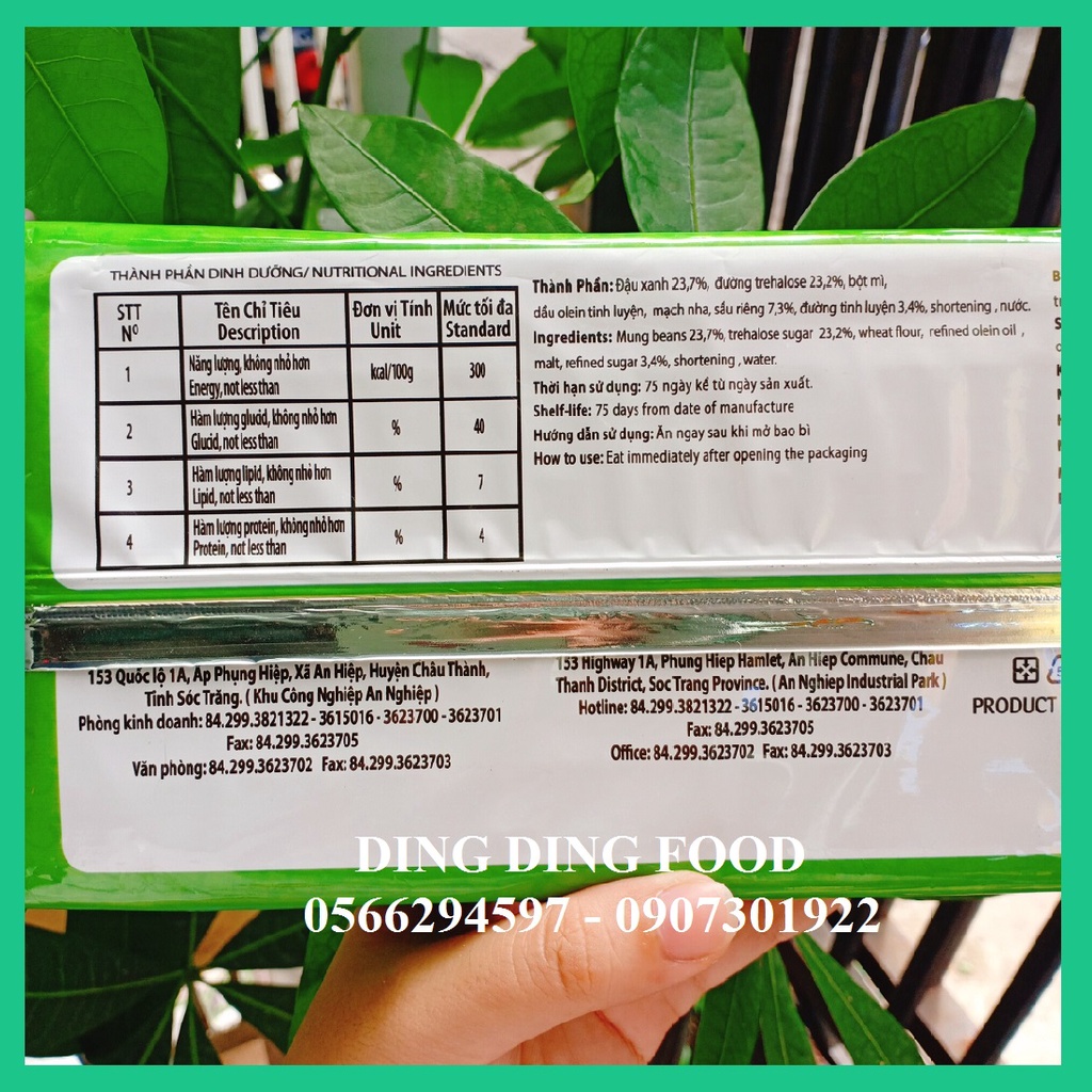 [ 1 TÚI 5 BÁNH ] Bánh Pía Ít Đường Đậu Xanh Sầu Riêng Không Trứng (CHAY) 275g Tân Huê Viên| Ăn Kiêng| - DING DING FOOD