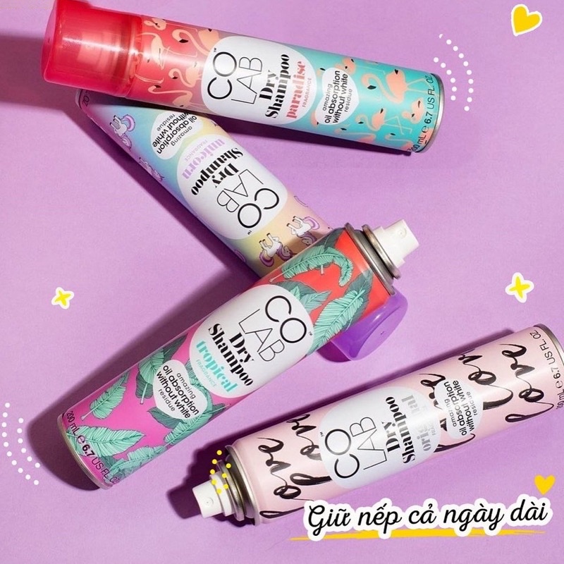 Dầu Gội Khô Bảo Vệ Tóc Khỏi Tia UV, Tạo Tóc Phồng Vào Nếp Colab Dry Shampoo