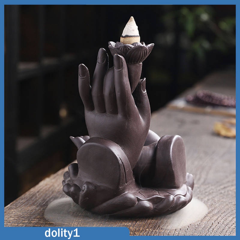 Giá đỡ đốt trầm hương hình bàn tay Phật/hoa sen