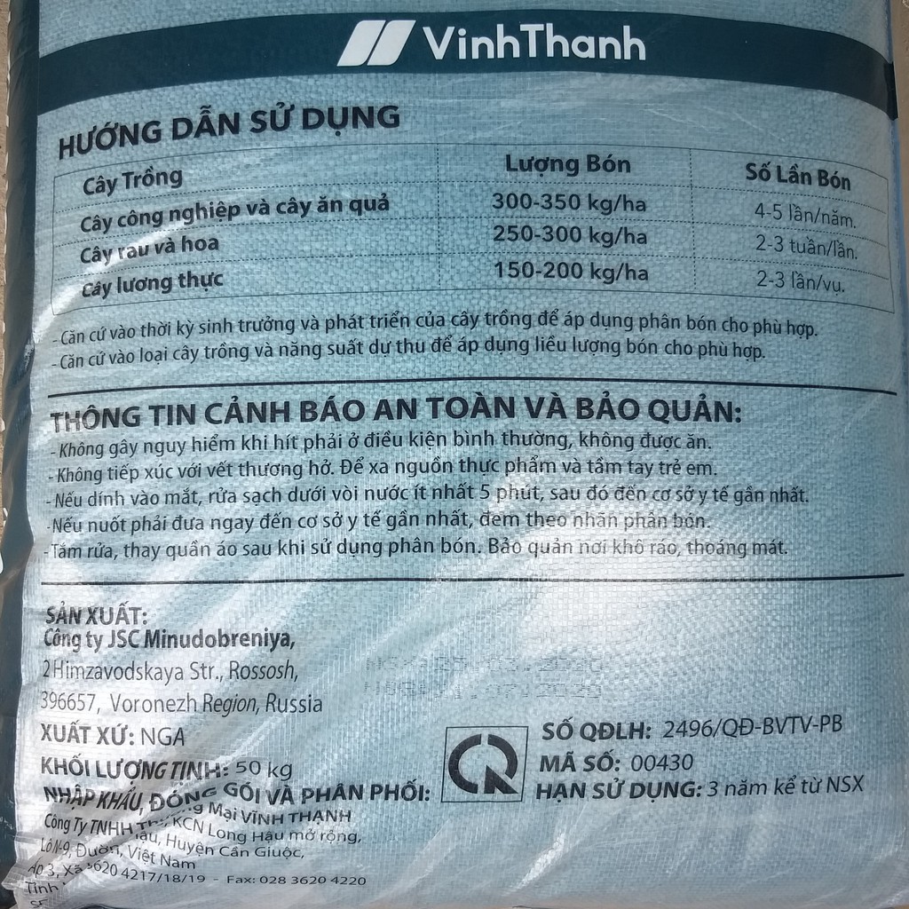 Phân Bón NPK 16-16-16, Nhập Khẩu Nga, công nghệ tháp cao hàng đầu thế giới