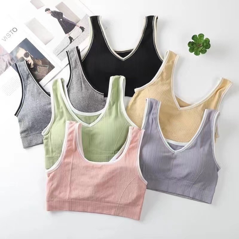 (Giá Thấp) Áo Ngực Thể Thao Mềm Mỏng Thoáng Khí Có Thể Tháo Rời Cho Nữ