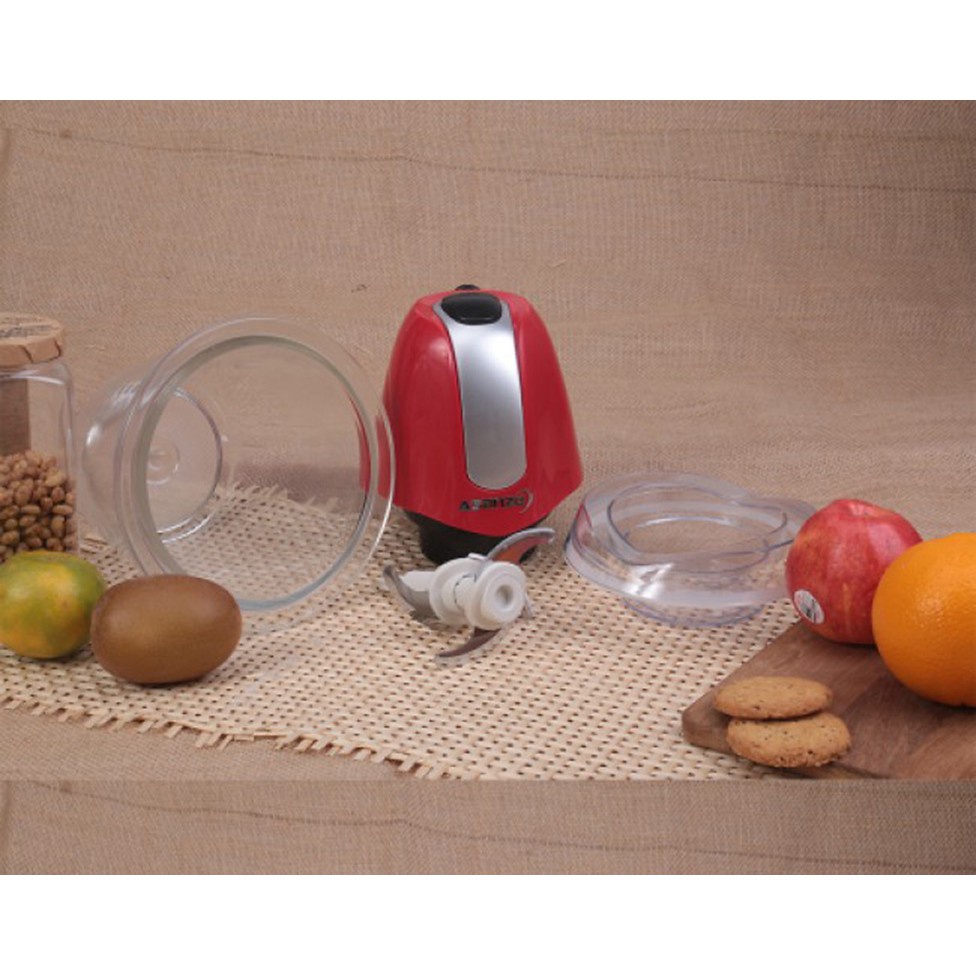 Máy xay thịt thủy tinh 02 lưỡi dao kép Asanzo AMG-15A 600W  - Hàng Chính Hãng Bảo Hành 12 Tháng