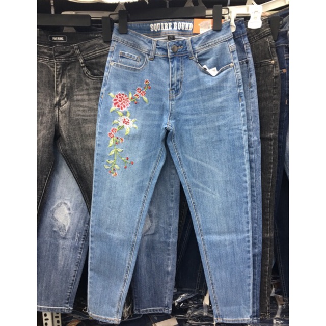 QUẦN JEANS BAGGY THÊU HOA - 9t - vnxk