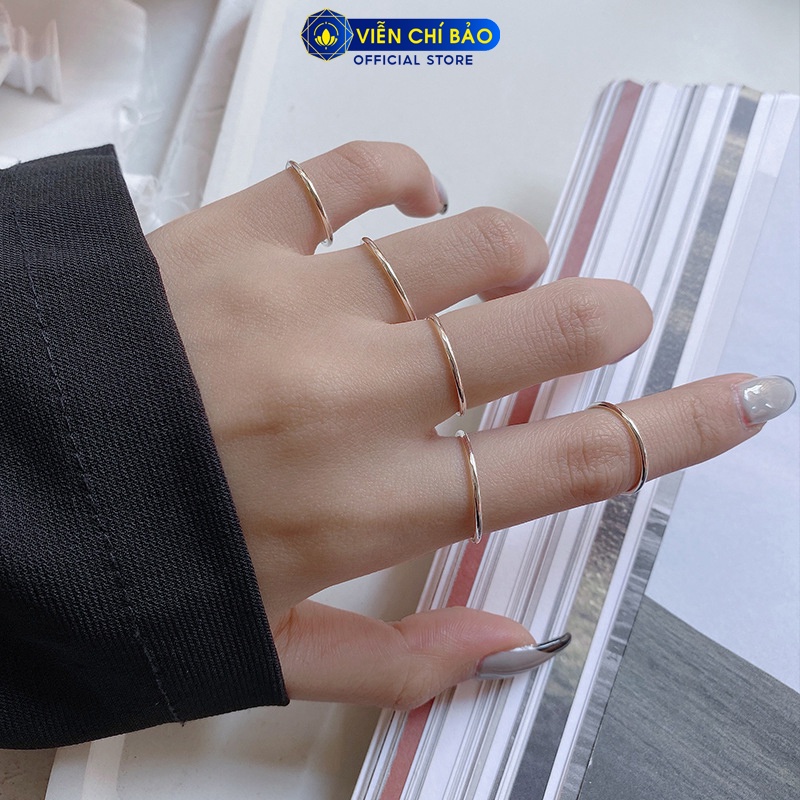 Nhẫn bạc nữ Glib trơn chất liệu bạc S925 thời trang phụ kiện trang sức nữ thương hiệu Viễn Chí Bảo N400604*