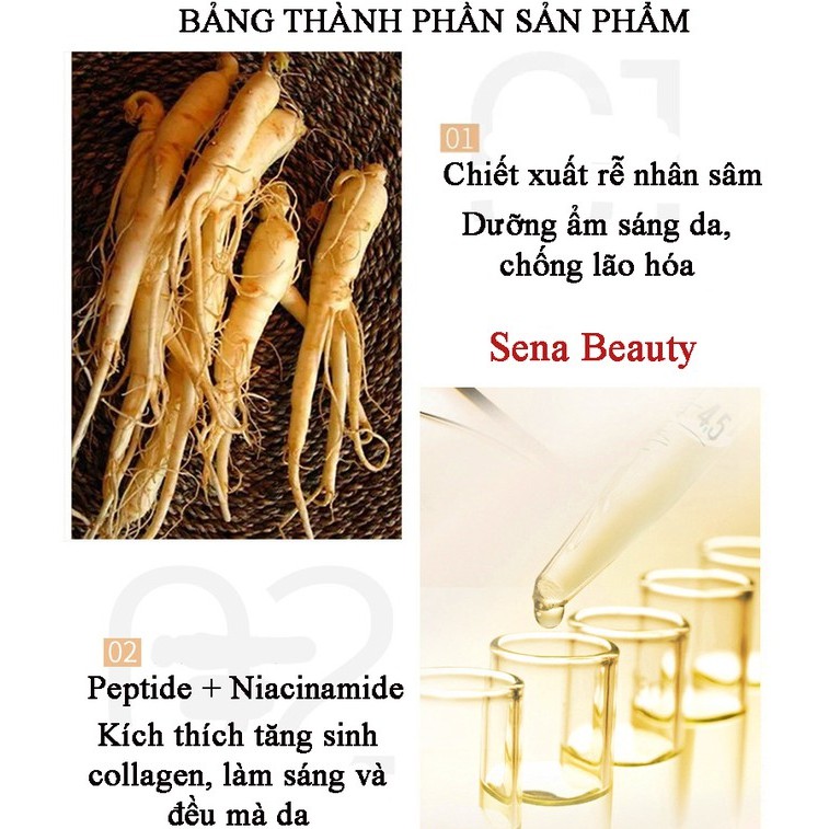 Serum Dưỡng Ẩm Trẻ Hóa Da Xóa Nhăn Chiết Xuất Nhân Sâm Vàng Ginseng Gold Polypeptide 100ML