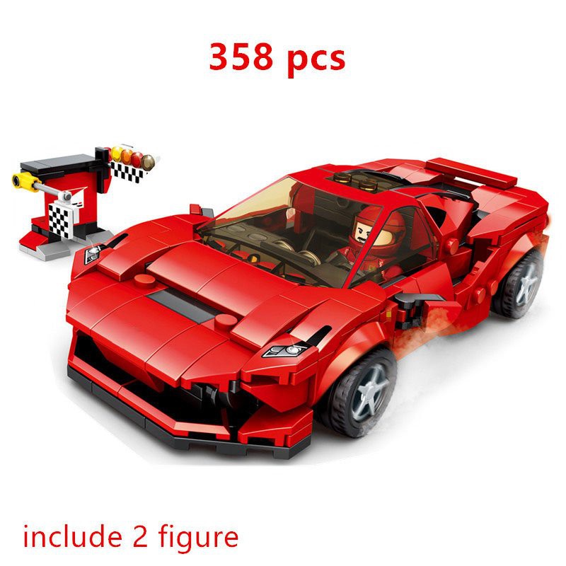 (có sẵn) đồ chơi Lắp ghép Mô hình 7801 7802 siêu xe đua mac laren ferrari màu đỏ Ranger Duluis màu đen