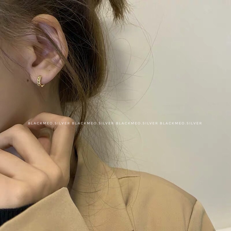 Bông tai tròn bạc xích basic bạc 925