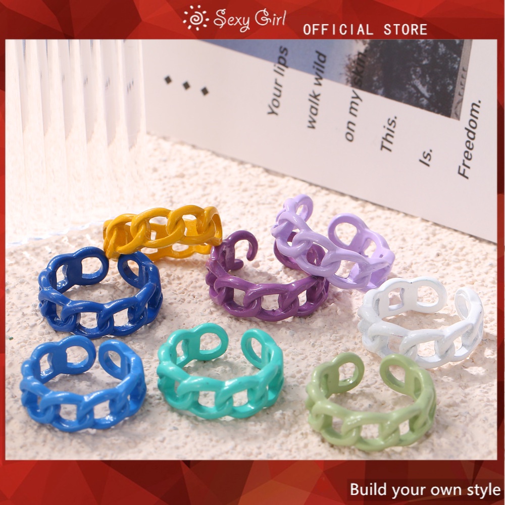 Mới Nhẫn Đeo Ngón Tay Nhựa Acrylic Dạng Xoắn Cá Tính Cho Nữ