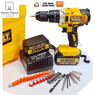 [FREE SHIP + QUÀ TẶNG] MÁY KHOAN PIN DEWALT 118V ĐỘNG CƠ 775, 3 CHỨC NĂNG KHOAN, TẶNG BỘ PHỤ KIỆN NHƯ HÌNH