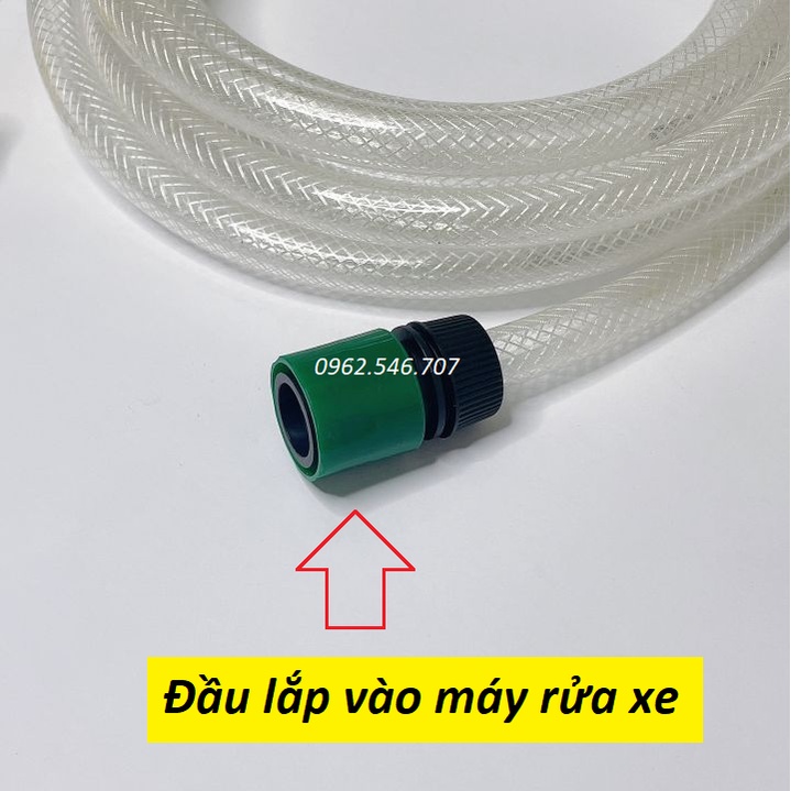 Dây cấp hút nước máy rửa xe gia đình, tưới cây