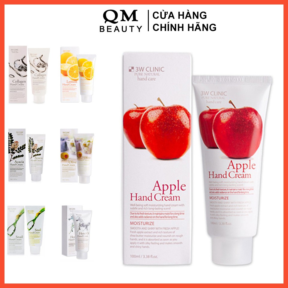 [Mã COSDAY giảm 8% đơn 150K] Kem dưỡng da tay 3W Clinic Hand Cream 100ml chính hãng Hàn Quốc - QM Beauty