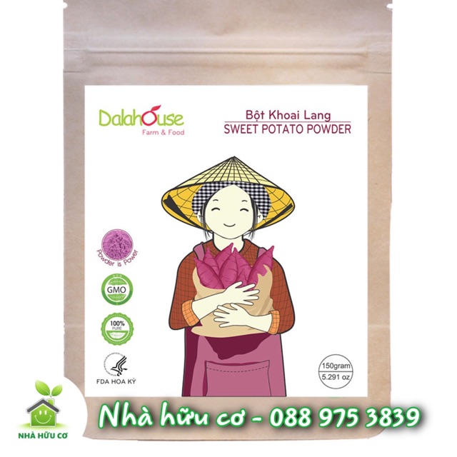 (Dalahouse) Bột khoai lang tím nguyên chất 50gr - Date: 12/2022