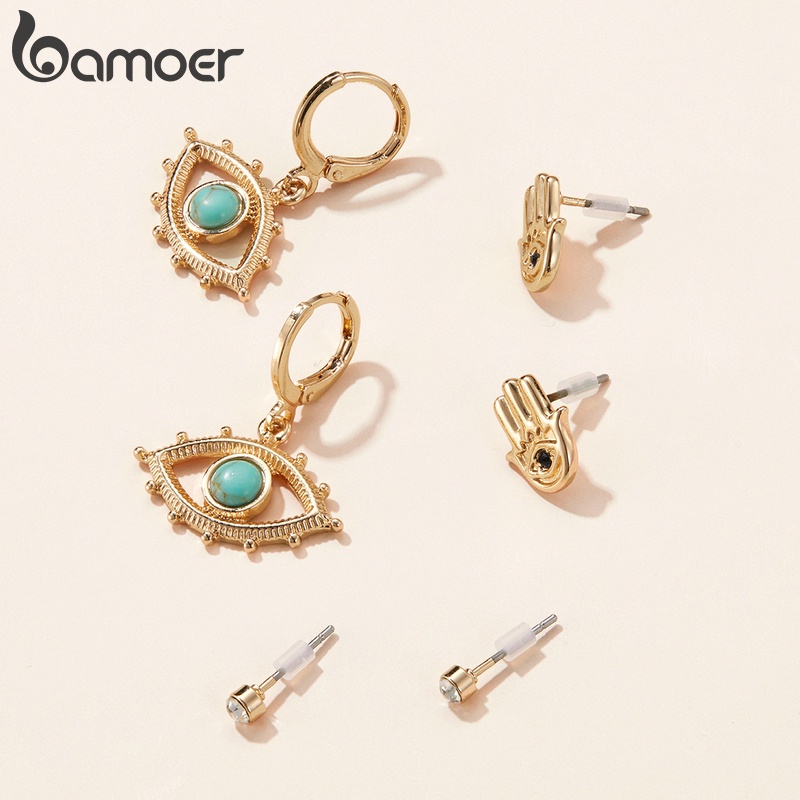 Set bông tai BAMOER hình bướm/trái cây đính đá thời trang dành cho nữ