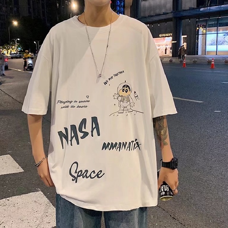 Áo Thun Tay Ngắn Dáng Rộng Cổ Tròn In Chữ size M-8XL Phong Cách Hip Hop Thời Trang Mùa Hè Cho Nam