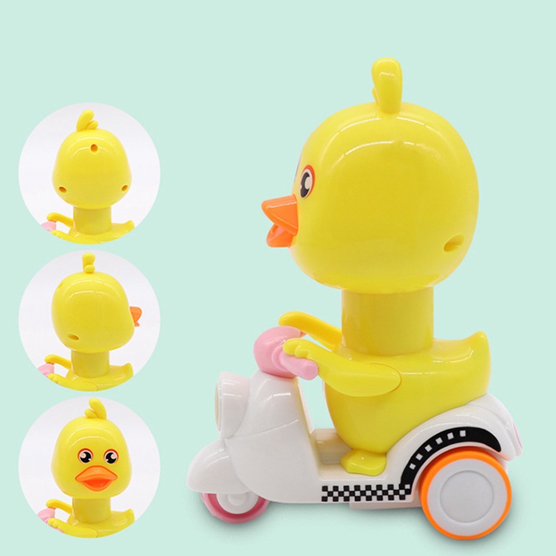 Đồ Chơi Chú Vịt Vàng Hoạt Hình Lái Xe Máy Dễ Thương Cho Bé