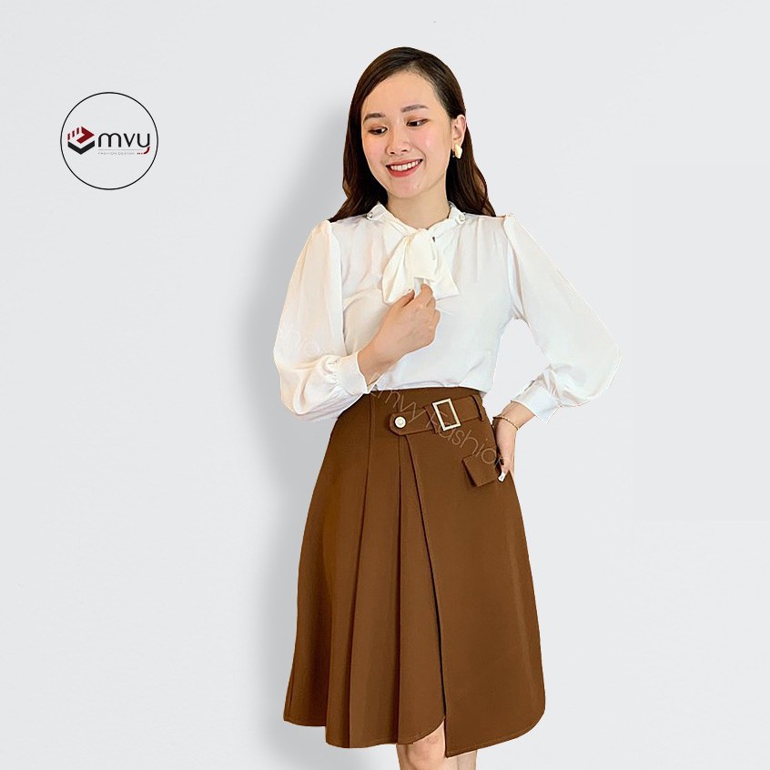 Áo lụa hàn châu cổ nơ tay bồng EMVY - A27 | BigBuy360 - bigbuy360.vn