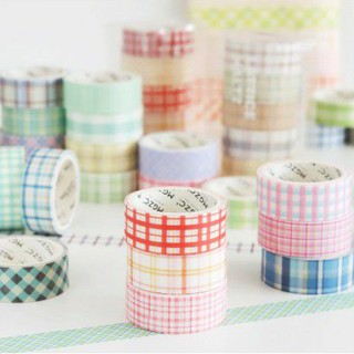 Washi tape bộ 5 cuộn họa tiết caro