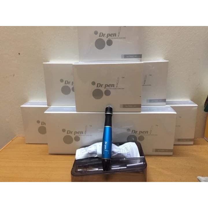 Máy phi kim Dr Pen Xanh, máy lăn kim Dr pen, máy lăn kim tích điện cấy tảo cấy phấn cấy trắng da