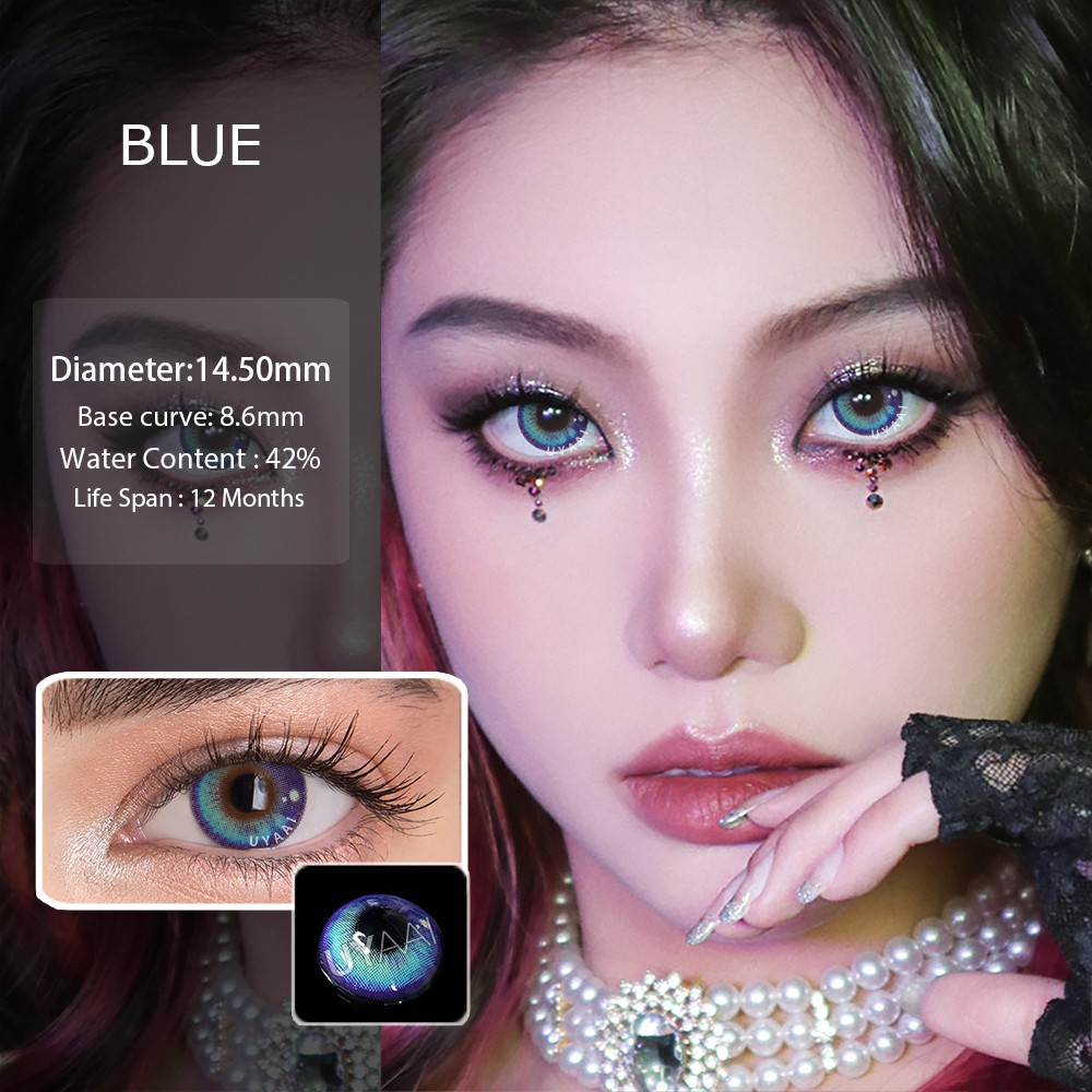 UYAAI  Set 2 kính áp tròng nhiều màu sắc dùng để hóa trang nhân vật anime thời trang