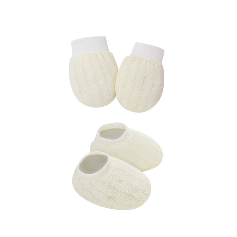 Set 3 Món Nón + Vớ + Găng Tay cotton Dễ Thương Cho Bé 0-6 Tháng