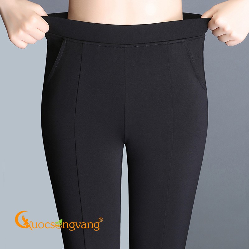 Quần công sở nữ ống loe quần treggings lưng thun lưng cao GLQ070 | WebRaoVat - webraovat.net.vn