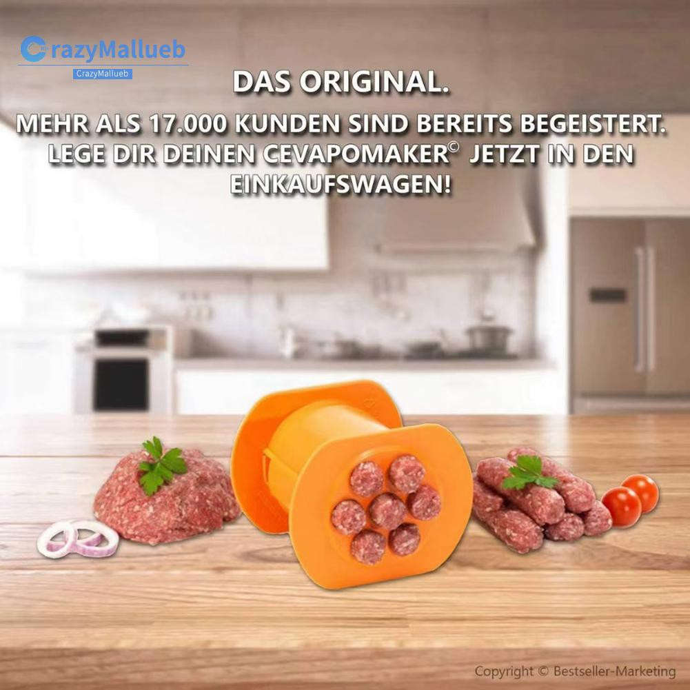 Crazymallueb❤DIY Sausage Hot Dog Machine Kitchen Hand Operated Mincer Meat Strip Maker Gadget❤New