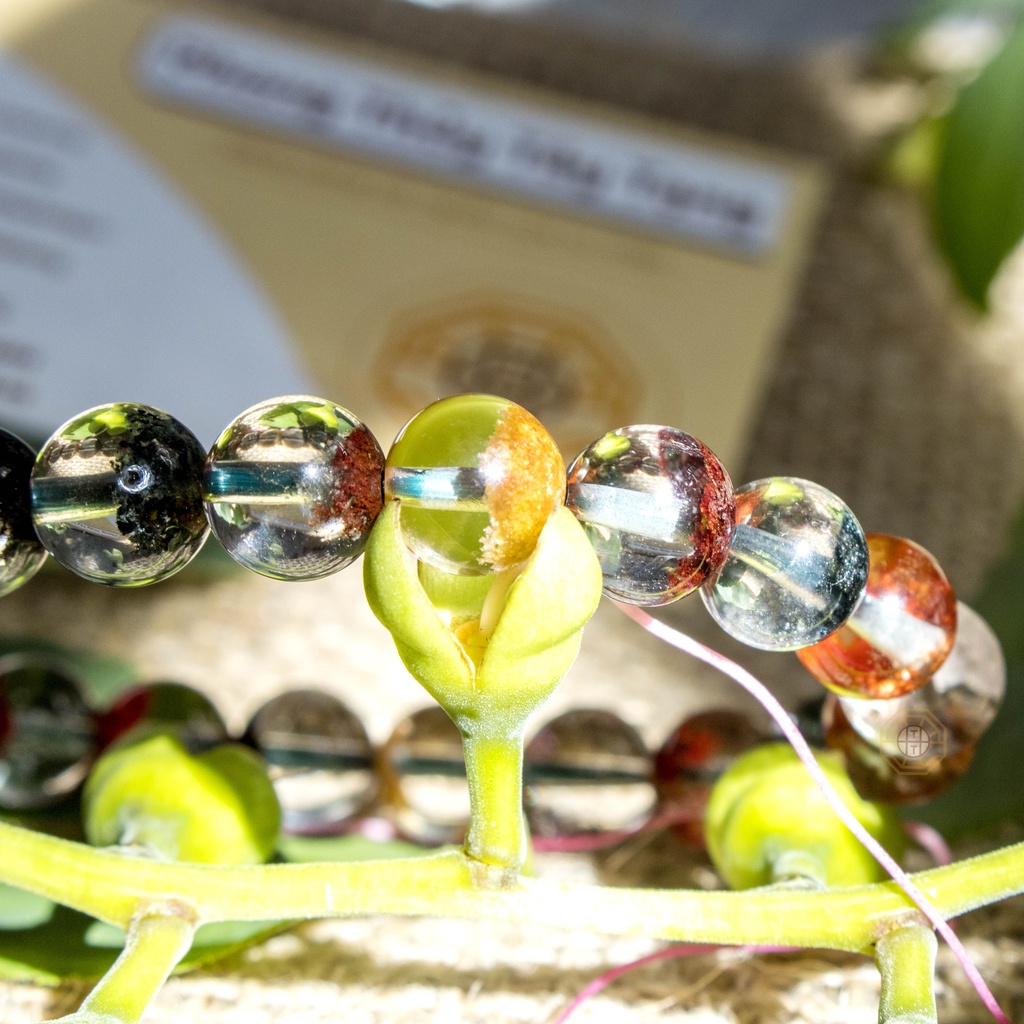 Vòng Tay Phong Thuỷ Đá Ưu Liinh Đa Sắc Tự nhiên [TẶNG HỘP GỖ] nữ mệnh Kim Mộc Thuỷ Hoả Thổ - Phong Thủy Tây Tạng