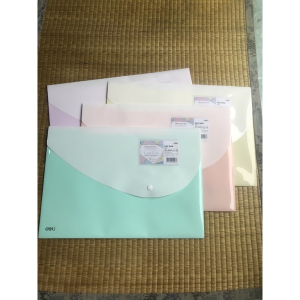 Túi đựng hồ sơ Clear Bag Deli Cao Cấp 5506 A4  - Túi cúc đựng tài liệu