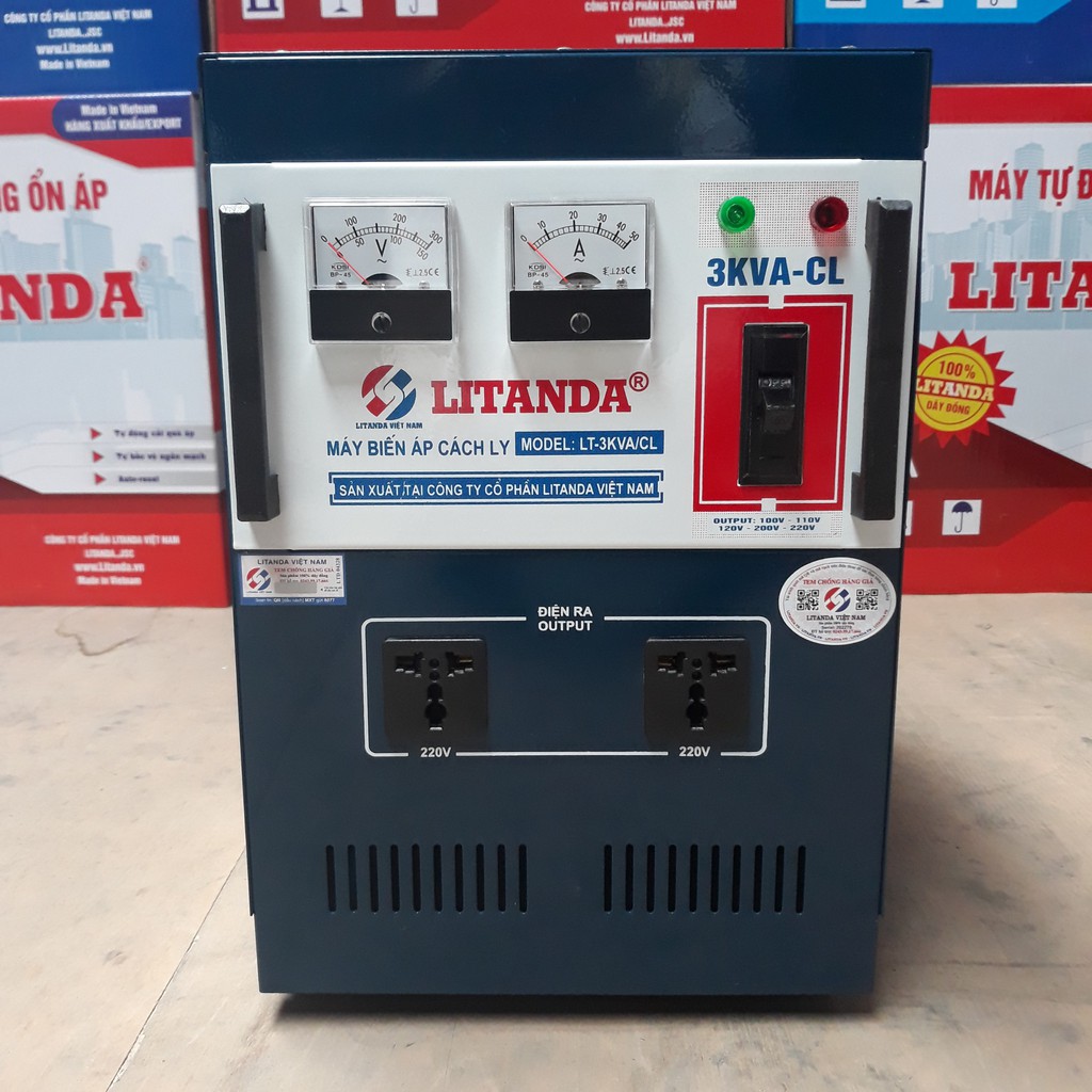 Biến Áp Cách Ly 3KVA 3KW Litanda Đời Mới Nhất