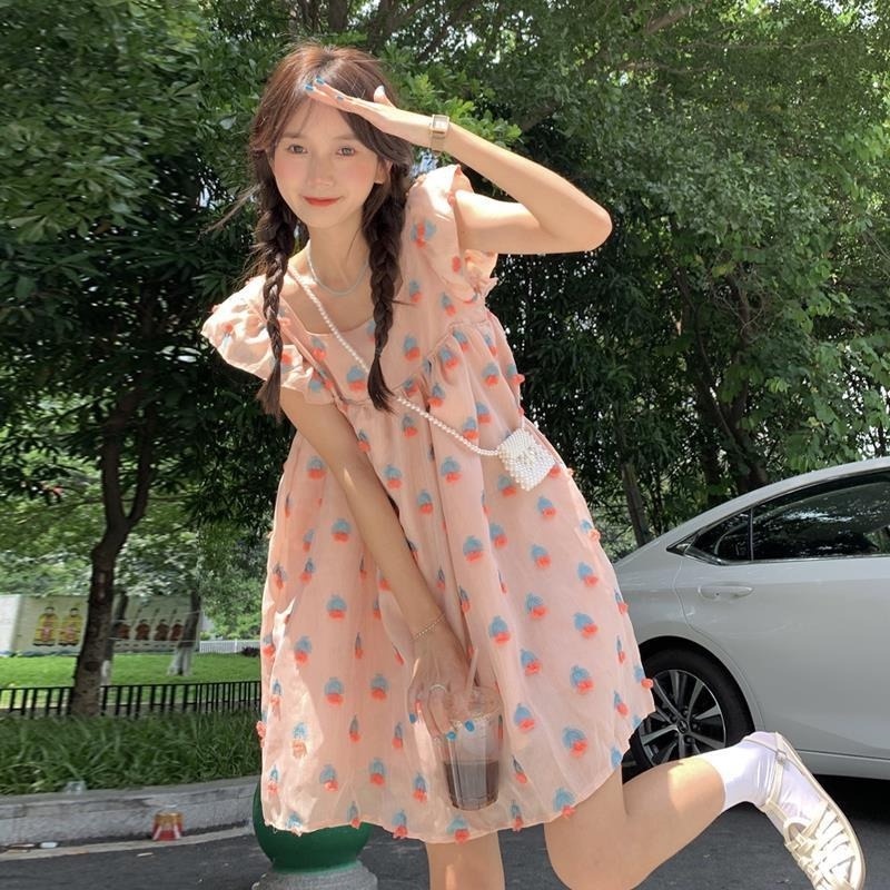 Đầm Dài Không Tay Họa Tiết Hoa Ngọt Ngào Phong Cách Pháp Cho Nữ