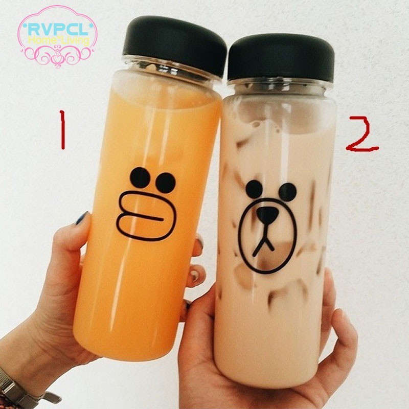 MY BOTTLE (Hàng Mới Về) Bình Đựng Nước 500ml Bằng Nhựa Trong Suốt In Chữ Xinh Xắn