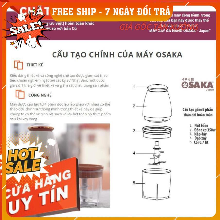 Máy xay thịt cá máy xay đa năng xay sinh tố rau củ quả xay đá Osaka nắp đồng dung tích 750ml