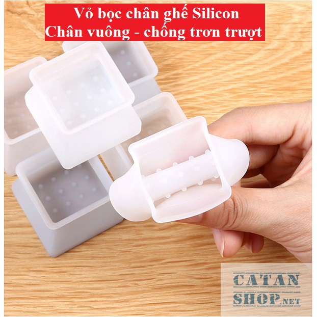 [Giá sỉ 1.900đ ] Vỏ bọc chân bàn ghế silicon dày hình vuông, miếng silicon dày bọc chân bàn ghế chống trượt