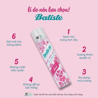 Dầu gội khô Batiste Dry Shampoo 200ml