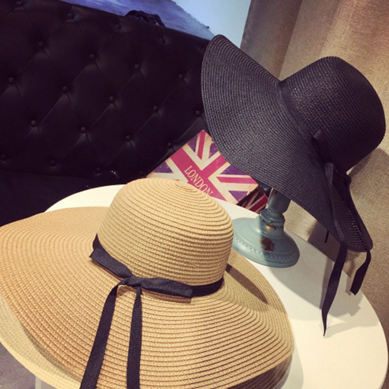 Dép Cói Rộng Vành Đi Biển Chống Nắng Thời Trang Mùa Hè Cho Nữ (Màu Đen)