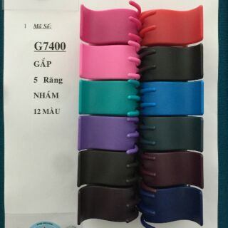 Lố 12 kẹp tóc 5 răng nhám nhiều màu