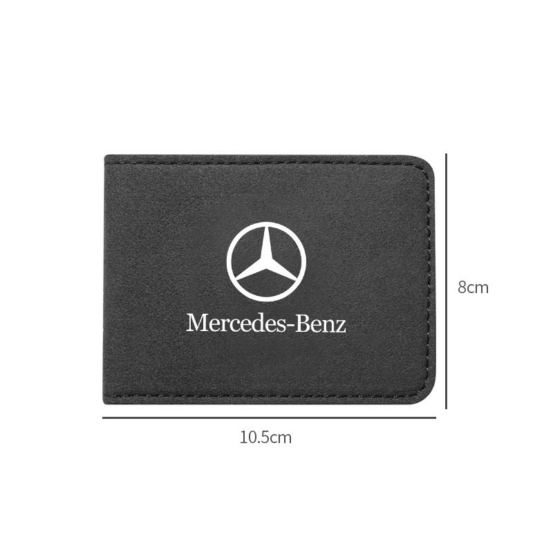 Ví Da Màu Đen Đựng Bằng Lái Xe Có Logo Xe Hơi Benz Class W212 W211 W210 W203 W204 W205 CLA GLK CLS A C E