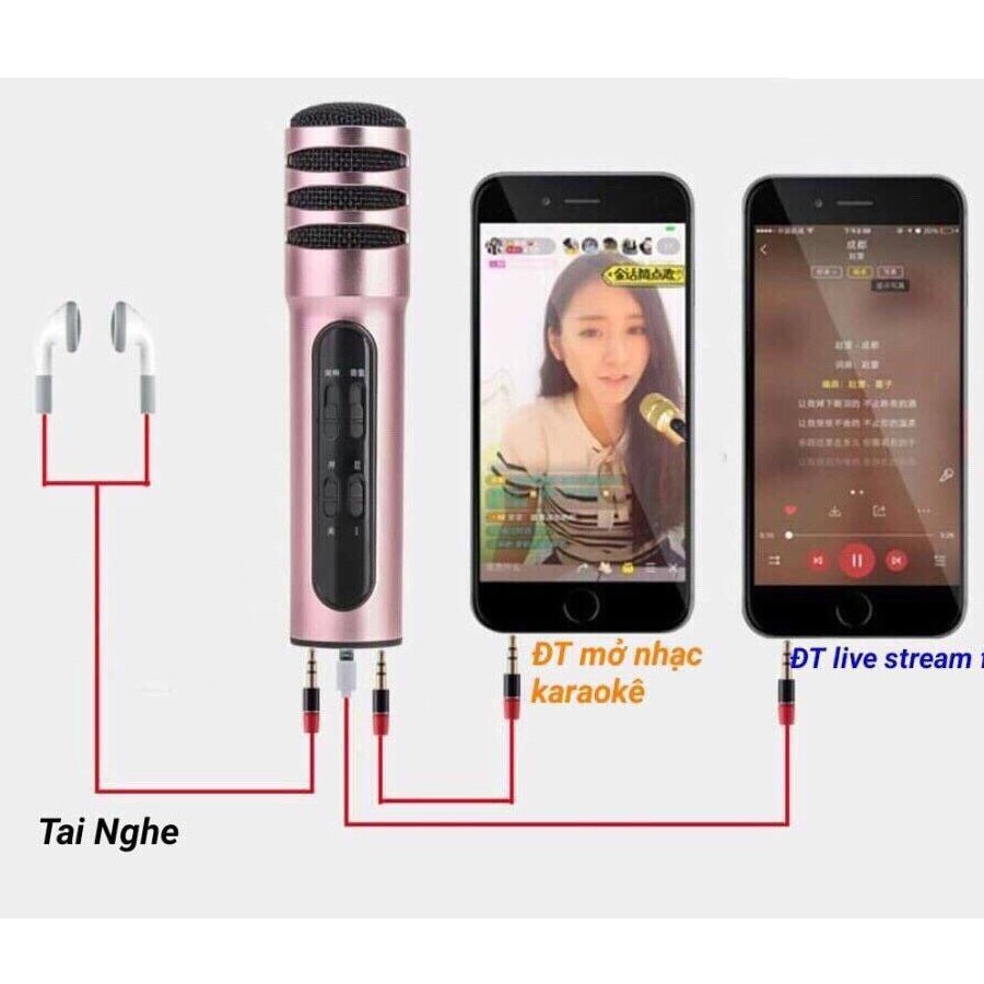(Hàng có sẵn )Micro Livestream Mini 3 Trong 1 C7 Đa Năng/Micro Karaoke