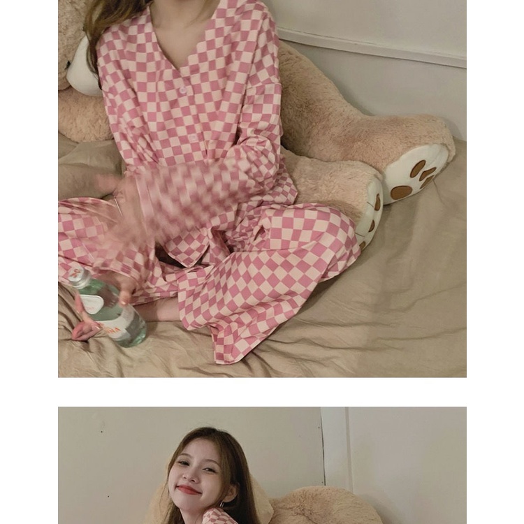 Bộ Đồ Ngủ Tay Dài Kẻ Sọc Xinh Xắn Cho Nữ